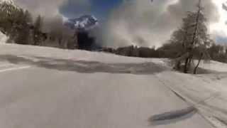 Ski crash  collision on the piste captured on GoPro  Up close [upl. by Hands]