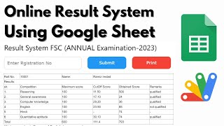 How to Make Online Student Result System by Using Google Sheet and web app Script  onlineresult [upl. by Ianaj]