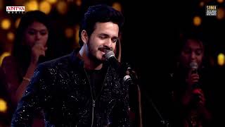 Akhil Akkineni Live Singing Performance SIIMA Awards  Aditya Music Telugu [upl. by Mayram]