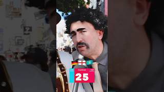 Borat Does Accents Challenge 😂 7 Different Accents in 30 Seconds to Win 💵 accentchallenge game [upl. by Aihsei673]