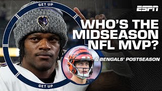 Lamar Jackson Josh Allen 👀 DEBATING NFL MVP  Bengals playoff hopes still ALIVE  Get Up [upl. by Dadelos614]