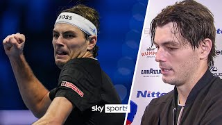 Taylor Fritz reacts after reaching the ATP Finals final 🔥 [upl. by Ruomyes]