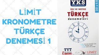 LİMİT YAYINLARI  KRONOMETRE TÜRKÇE DENEMESİ 1  TÜRKÇEHANE [upl. by Petrick28]