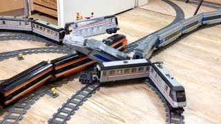 HUGE LEGO Train Crash with custom TGV 10233 Horizon Express and 4558 Metroliner [upl. by Beshore]