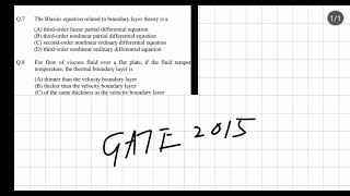 Fluid mechanics  Blasius Equation  GATE 2015 Mechanical Solution in Tamilதமிழில் [upl. by Anined]