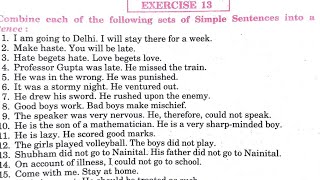 compound sentence  synthesis exercise 13  formation of a compound sentence  compound sentence [upl. by Godliman80]