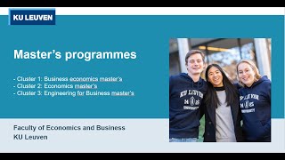 Masters programmes  Faculty of Economics amp Business [upl. by Harol63]