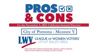 Pros amp Cons City of Pomona Measure Y [upl. by Ledoux]