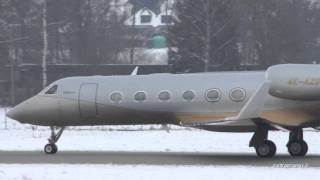 Gulfstream G450 take off at Airport BernBelp [upl. by Nettle757]