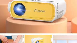 ELEPHAS YG280 Portable Projector for iPhone Smartphone Android Devices 1080P Wireless Projector [upl. by Lochner]