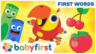 Toddler Learning Video Words w Color Crew amp Larry  Baby Learning First Words amp ABC  Baby First TV [upl. by Berkie]