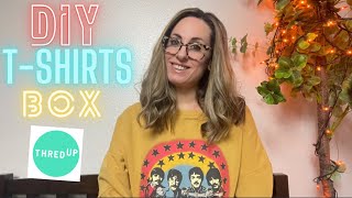 ThredUp DIY 25 Tshirts rescue box unboxing to resell I November 2024 [upl. by Xonel]