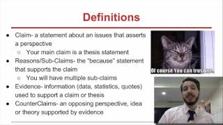 Lesson 4 What are Claims Sub Claims and Evidence [upl. by Sirrep]