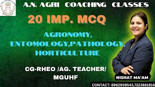 20 MOST IMPORTANT MCQ IMP FOR CG RHEO CG AGRICULTURE TEACHER MGUHF CUET [upl. by Derick]