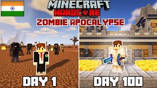 I Survived 100 Days in Zombie Wasteland in Minecraft Hardcorehindi [upl. by Damle620]