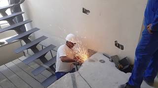 Metal staircase construction part 1 [upl. by Mcafee]