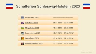 Schulferien Schleswig Holstein 2023 [upl. by Anayek]