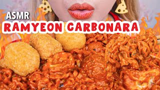 EXTRA PEDAS🔥 ASMR MIE RAMYEON CARBONARA DENGAN FIESTA GARLIC CHEESE NUGGET‼️ ASMR Indonesia [upl. by Brandais]