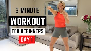 Beginner Weight Loss 3 Minute Workout Day 1 [upl. by Nedearb]