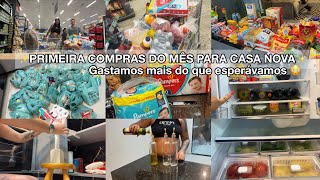 VLOG PRIMEIRA COMPRA DO MÊS PRA CASA NOVA  Organizamos TUDO ✨ A compra mais cara que já fizemos 😳 [upl. by Ackley752]