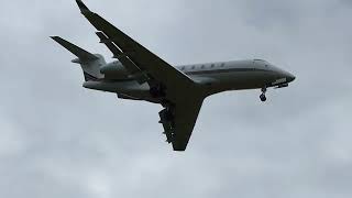 Bombardier Challenger 350 NetJets CSCHH  Landing at Saint Etienne Airport [upl. by Husch]