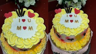 Mothers Day Special Cake Design Step by step 🥰❤️❤️❤️ Pineapple Flavour 😋😍 [upl. by Adnat395]