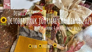 Junk journal Challenge October Details Basic journal and ephemera Join us [upl. by Adnalay176]