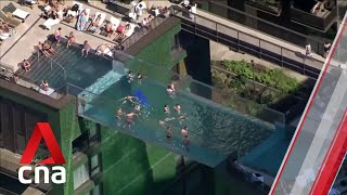 Dizzying sky pool unveiled in London [upl. by Najram]