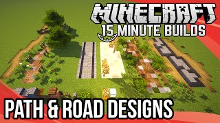 Minecraft 15Minute Builds Path amp Road Designs [upl. by Asseret321]