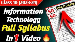 Full Syllabus Revision IT 402 Class10 Information Technology Full Syllabus Revision Class 10 [upl. by Leckie]