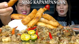 SISIG KAPAMPANGAN AT LUMPIANG SHANGHAI MUKBANG  MUKBANG PHILIPPINES  PINOY HANDA [upl. by Sabec843]