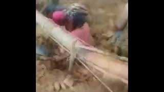 Moment that illegal mine collapse buries gold workers in the Venezuelan Amazon mines collapses [upl. by Ameh]