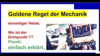 Einseitiger Hebel versteckter Drehpunkt Modell Goldene Regel der Mechanik 2 Physik [upl. by Norek929]