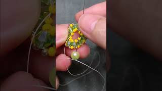 1 minute how to make beaded pendant making pendant necklace with bicone 4mm [upl. by Kuhn]