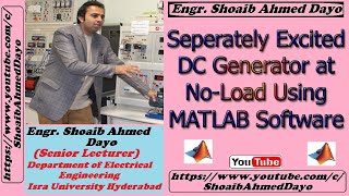 Separately Excited DC Generator at NoLoad using MATLAB Software  DC Generator MATLAB Simulink [upl. by Free]