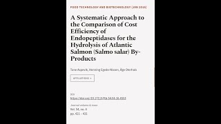 A Systematic Approach to the Comparison of Cost Efficiency of Endopeptidases for the   RTCLTV [upl. by Helgeson]