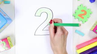 Numeral 2 Study the numeral two educational video [upl. by Maryrose]