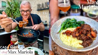 SPEZZATINO di CARNE di BISONTE con PURÈ di PATATE e spinaci saltati  Ricetta Chef Max Mariola [upl. by Mongeau]