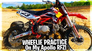 Can the ChineseAmazon Apollo Dirt Bike Do A Wheelie Wheelie Practice on Apollo RFZ [upl. by Casimir]