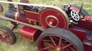 4quot Burrell traction engine with mini thrasher and baler powderham castle 2014 [upl. by New]