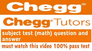 chegg expert math test subject test question and answer [upl. by Ailelc]