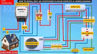 How to install split air conditioner in house complete ac wiring diagram Air conditioner wiring [upl. by Leirad657]