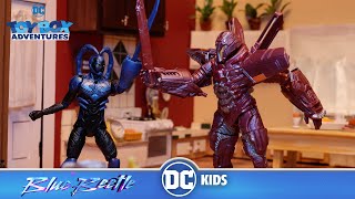 Blue Beetle Carapax Strikes  DC Toy Box Adventures  dckids [upl. by Standing90]