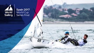 Full Mens 470 Medal Race from the World Cup Series Final in Santander 2017 [upl. by Lombardy652]