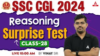 SSC CGL 2024  SSC CGL Reasoning Classes By Vinay Tiwari  SSC CGL Reasoning Previous Year Papers 28 [upl. by Lion]