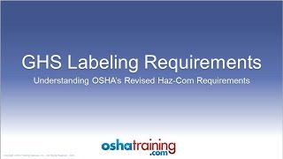 Free OSHA Training Tutorial  Understanding the GHS Labeling System [upl. by Aikmat176]