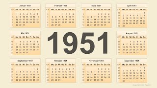 Kalender 1951 [upl. by Nerradal]