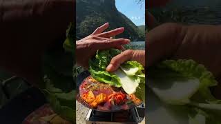 food The a old fisherman engages in life outdoors Outdoor Food shortvideo shots [upl. by Ardnazxela566]