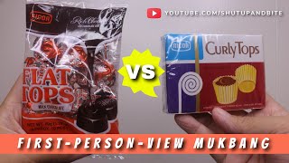 ASMR Mukbang  FLAT TOPS vs CURLY TOPS  WHICH TASTE BETTER  Food Review  FirstPerson View [upl. by Gow855]