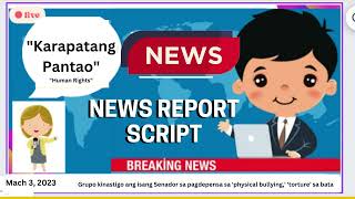 Script Broadcasting Sample News Report Balita Tagalog Filipino 4 Quarter 4 [upl. by Alamap]